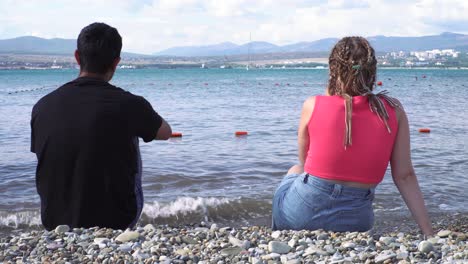 couple enjoying a romantic moment on the beach