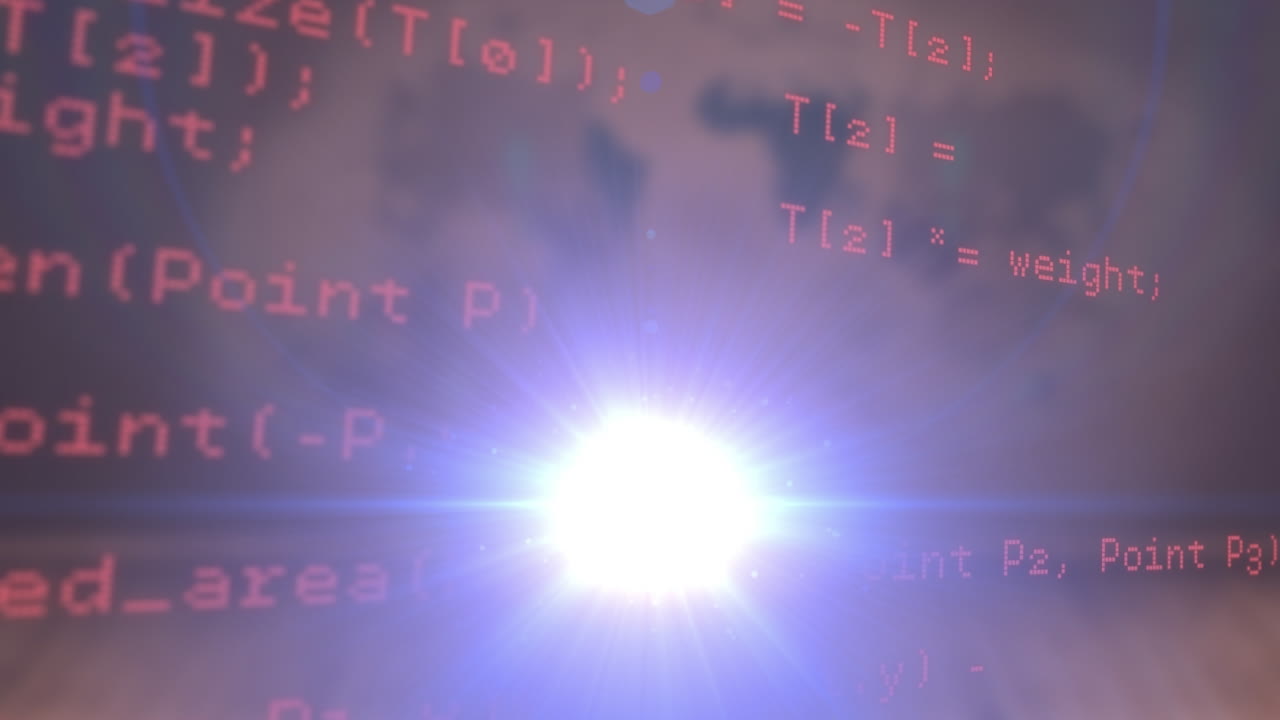 데이터 처리에 대한 빛의 반점의 애니메이션