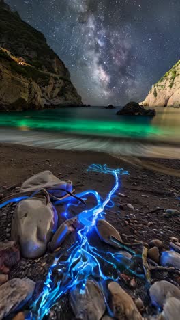 night, the milky way, starlight, there are many shining creations in the beach