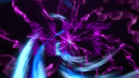 animación de puntos iluminados que forman ondas dinámicas sobre texto nft contra un fondo negro
