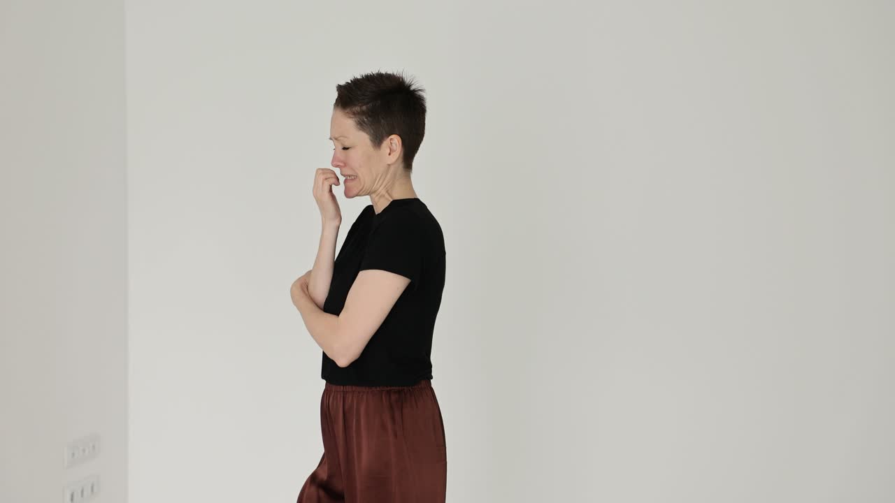 Woman showing anxiety and worry