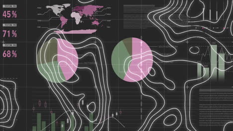 animación del mapa de líneas sobre las estadísticas