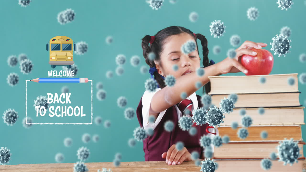 코로나 바이러스 세포를 가진 학교에 다시 오신 것을 환영합니다.