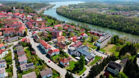 aerial 4k drone footage of the city ormo?