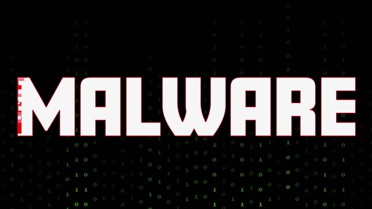 Animation of malware text over binary coding and data processing