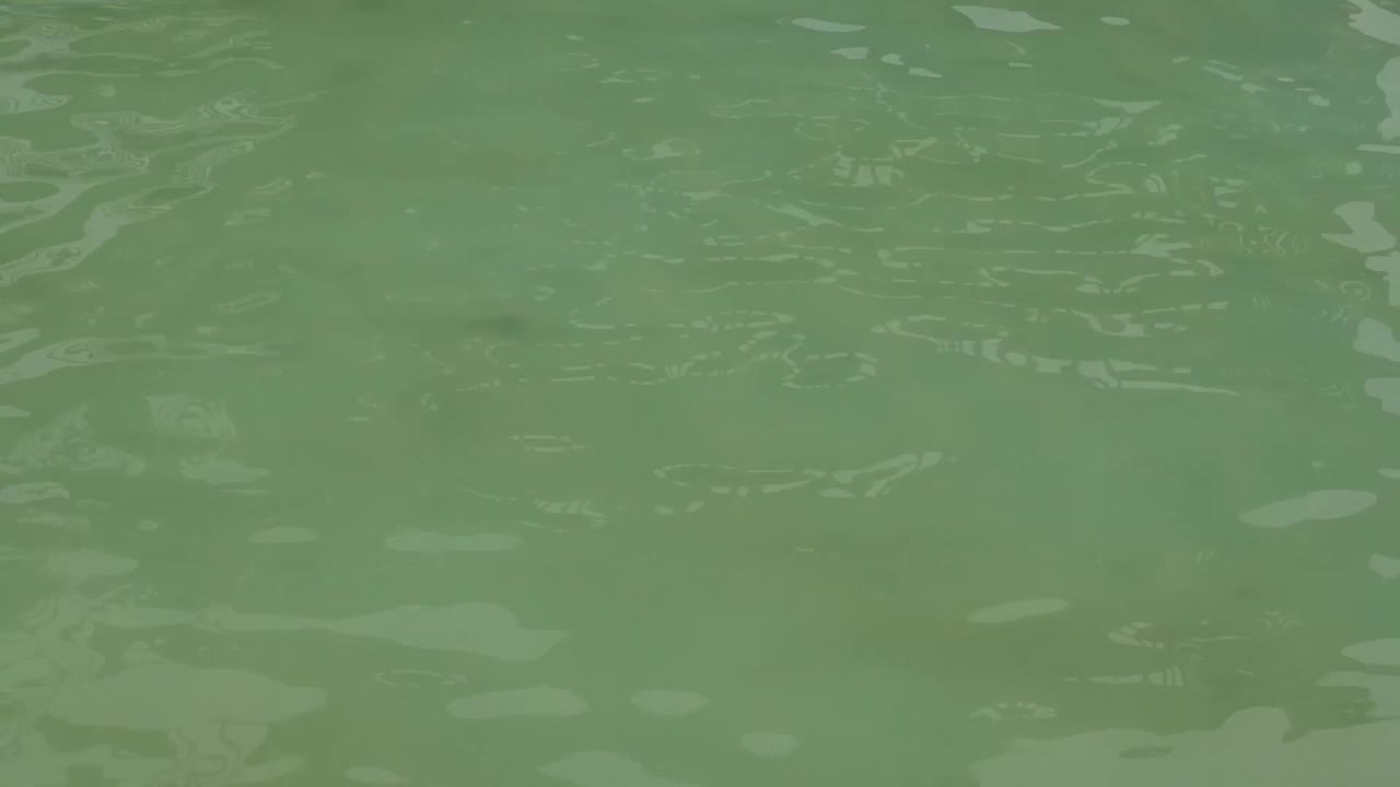agua de la piscina de olas con alfombra azul y reflejo de rayas
