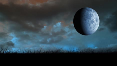 animation of full moon in night sky