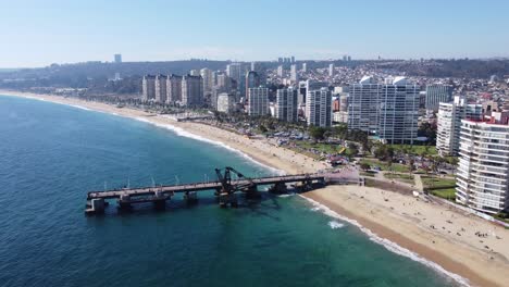 Aerial-View-Of-Vergara-Pier---Muelle-Vergara---And-Las-Salinas-Beach-And-Playa-El-Sol