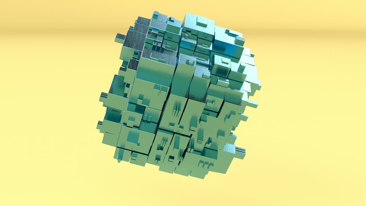 intro cubo de metal 3d capaz de hacer un bucle de fondo futurista sin costuras 4k