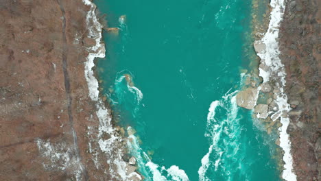 Aerial-shot-of-rocky-river-rapids