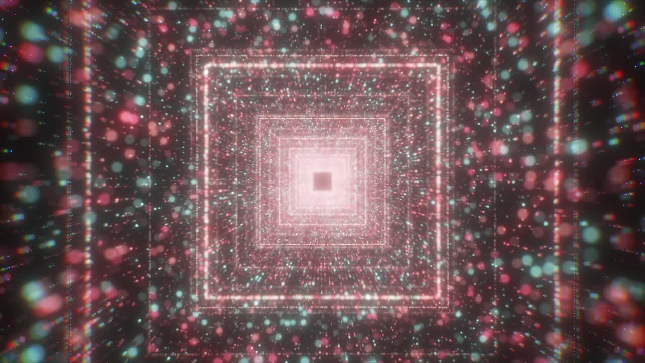 빛과 기하학적 패턴의 추상적인 3d 터널