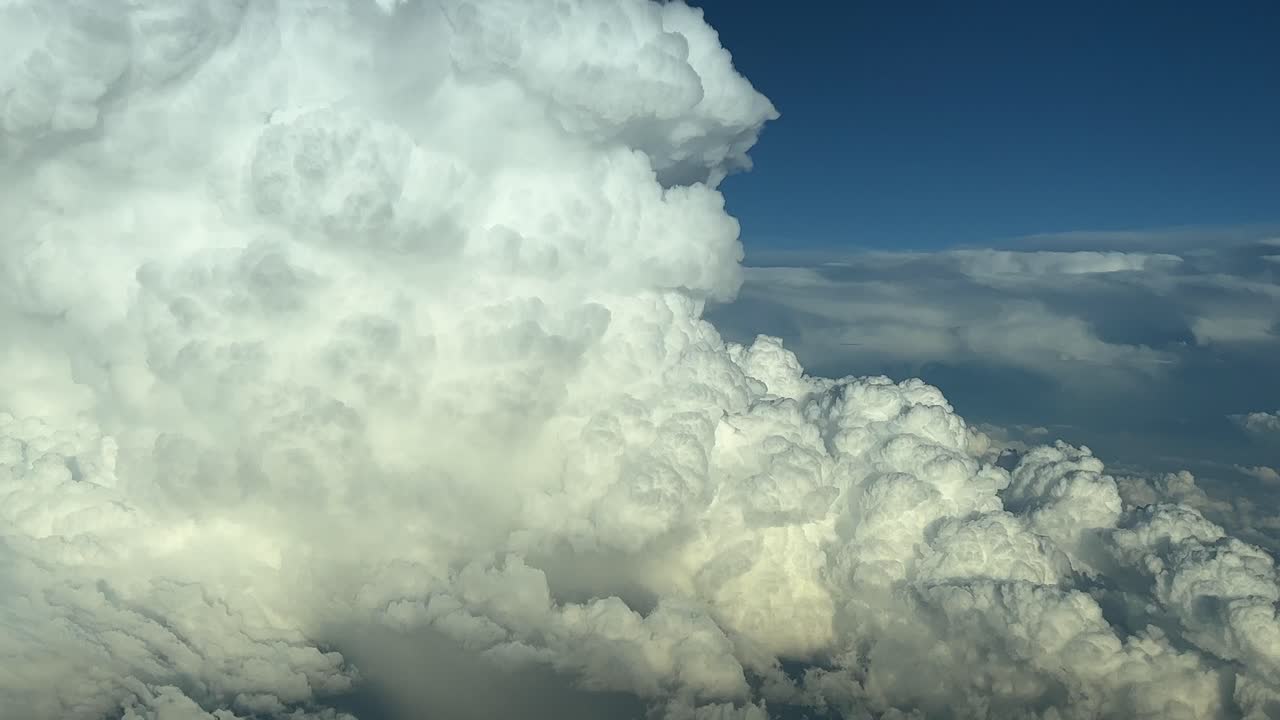 Breathtaking aerial view of a massive cumulonimbus storm cloud