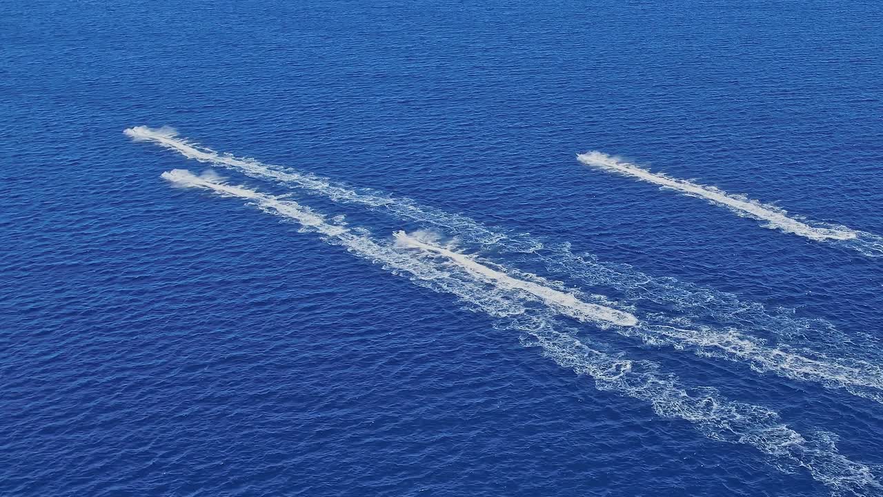Boats on the blue waters off Mallorca, Spain during a clear day