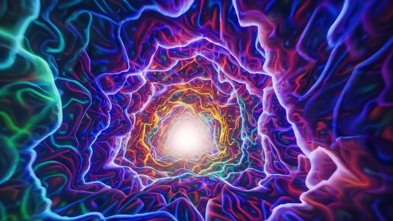 Tunnel psichedelico di colori vivaci