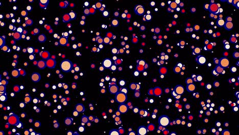 abstract round multicolored particles flow motion background