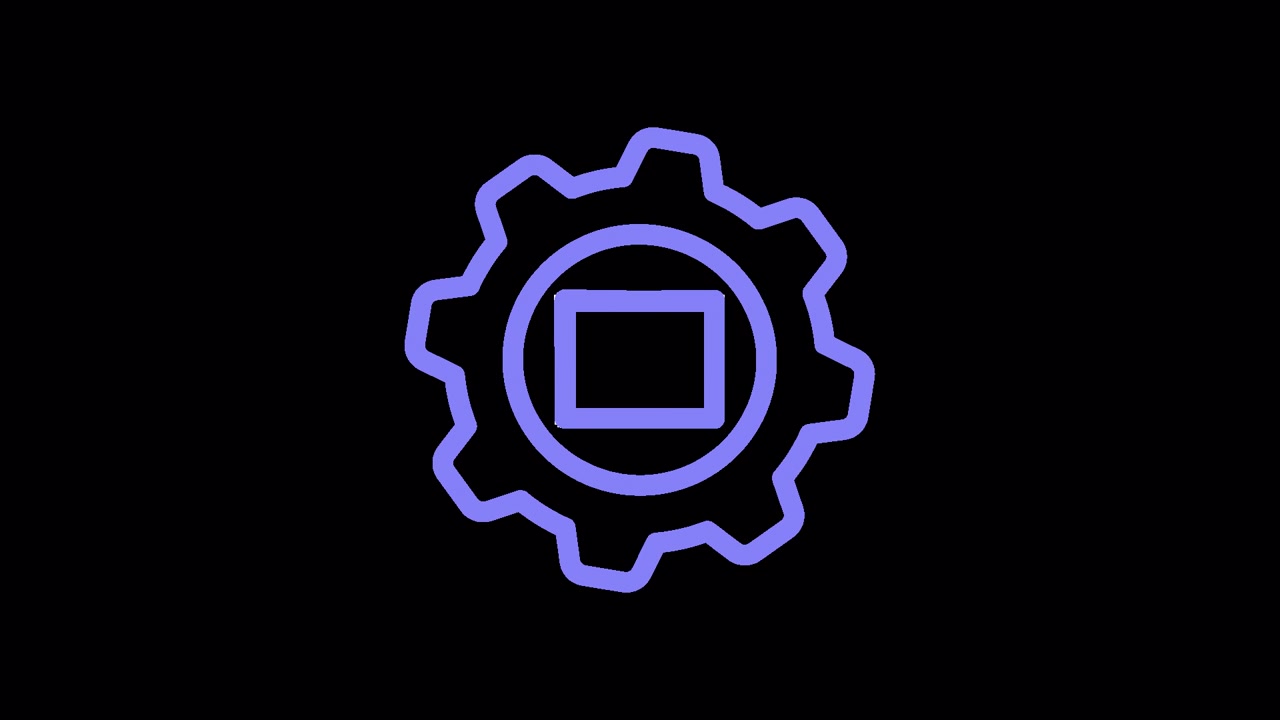 Animated Purple Gear and Cube Transformation Icon