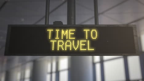 time to travel on information table of airport