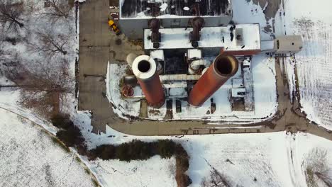 Industrial-building-with-funnel-above-Madison-Heights-Michigan