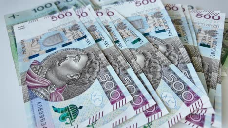 a large amount of banknotes with the highest denomination of pln 500