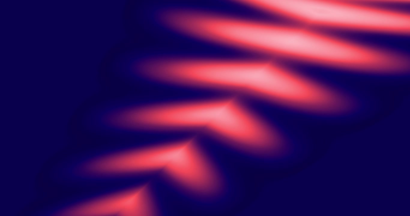 Abstract Red Light Waves Pulsing on Dark Blue Background