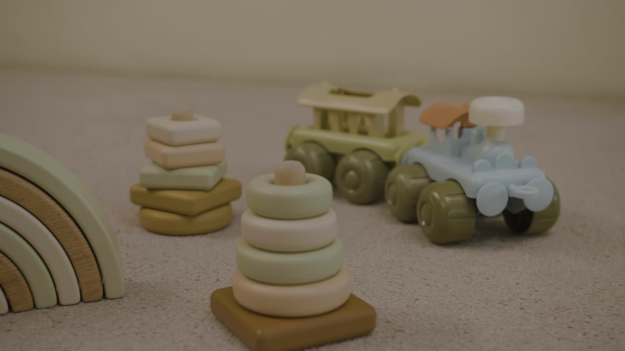 primer plano de los juguetes ecológicos