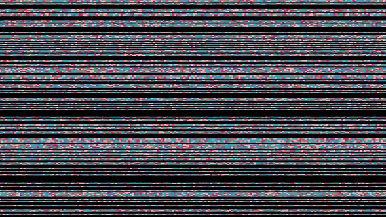 Digital Glitch Effect with Flickering Horizontal Lines