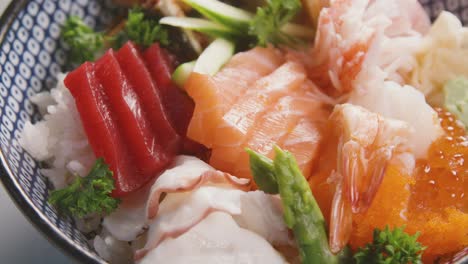 bowl with seafood and vegetable