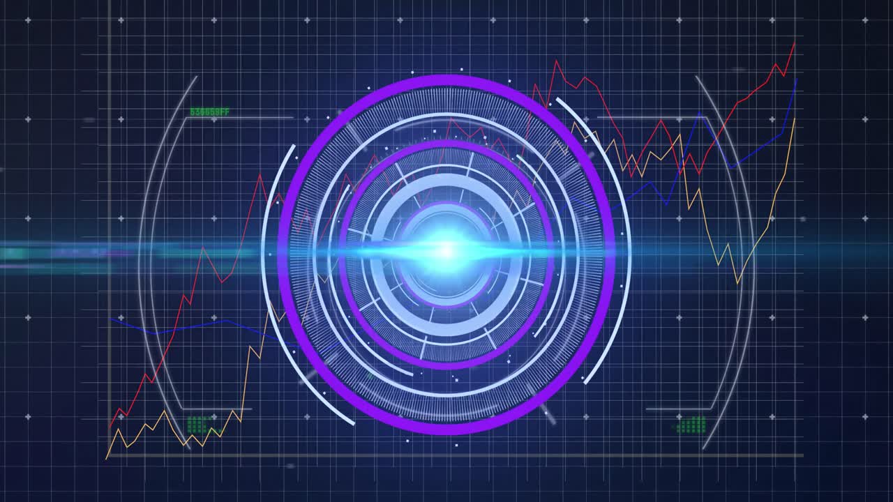 Animation of compass over scientific graph and data