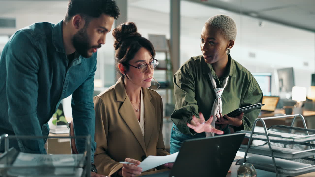 Business Team Discussing Work in Office