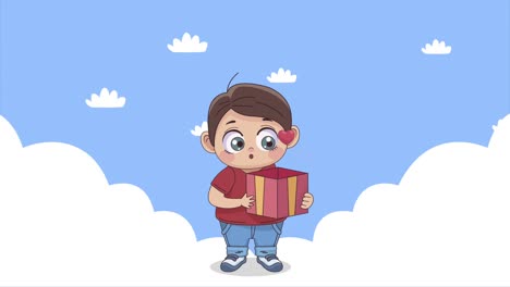 little lover boy with gift character animation
