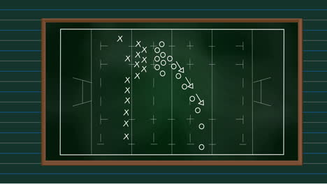 animation of sports game strategy on green background