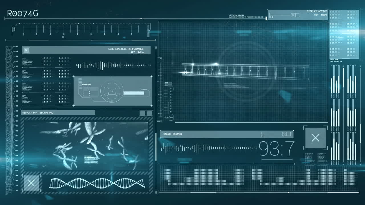 Animation of dna strand spinning and medical data processing
