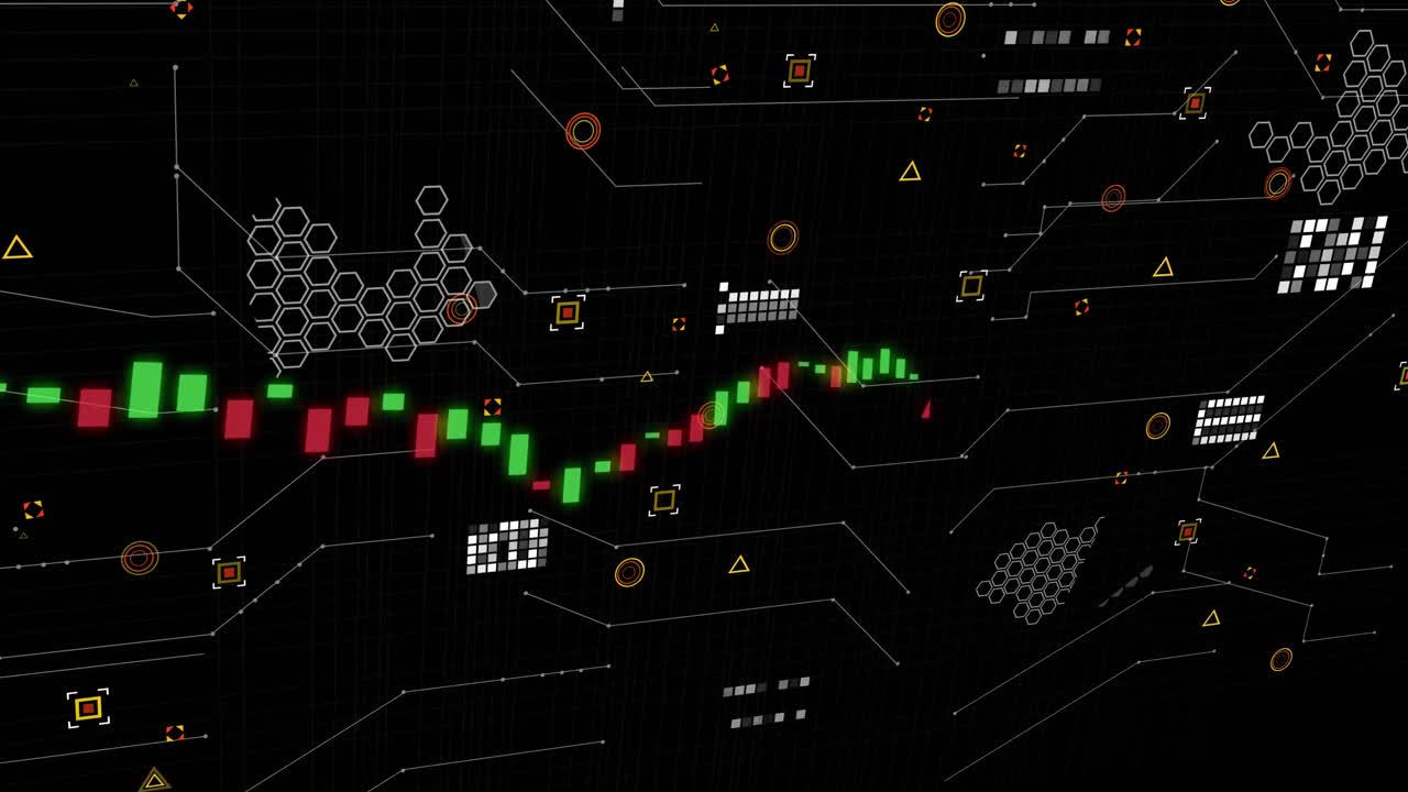 animación del procesamiento de datos sobre formas