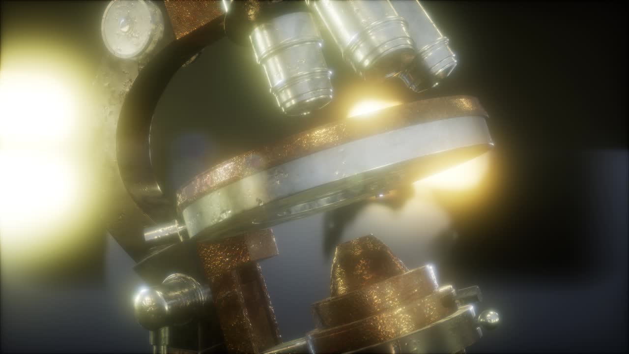 viejo microscopio de laboratorio científico retro