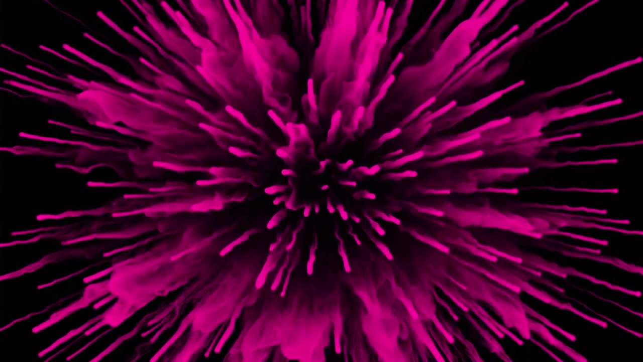 Abstract Pink Particle Explosion on Black Background