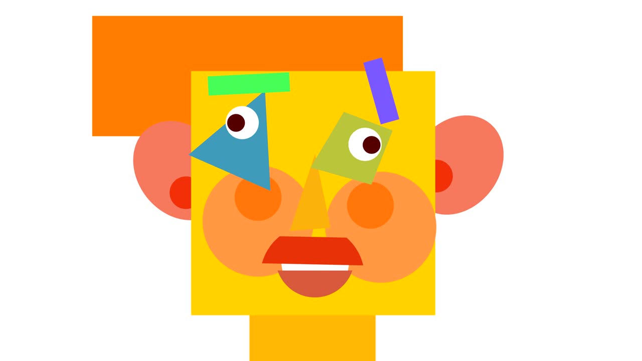 animación abstracta en bucle de una cabeza cuadrada