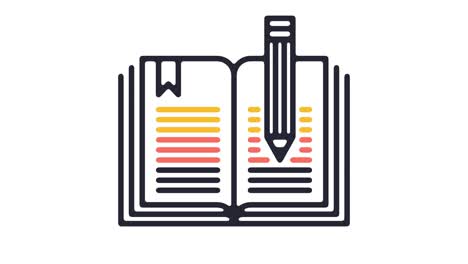 academic writing line icon animation