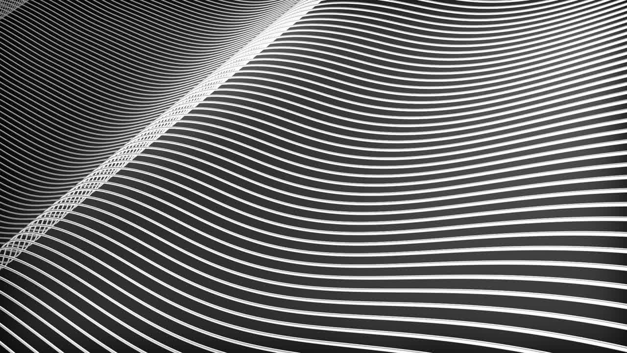 Digital white wave at black background abstract title blurred animation of particle seamless