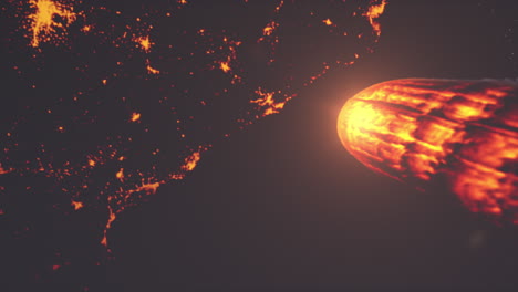 simulación de impacto de un asteroide