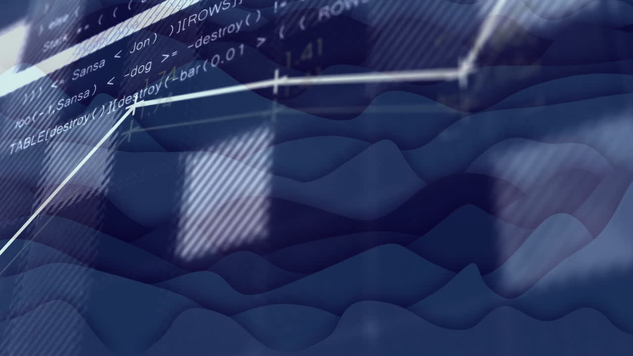 animación del procesamiento de datos digitales en pantallas parpadeantes