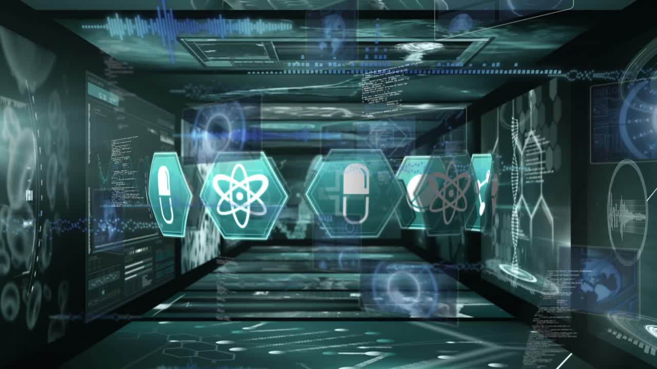 자동차를 운전하는 사업가 위에 화면에서 데이터 처리의 애니메이션