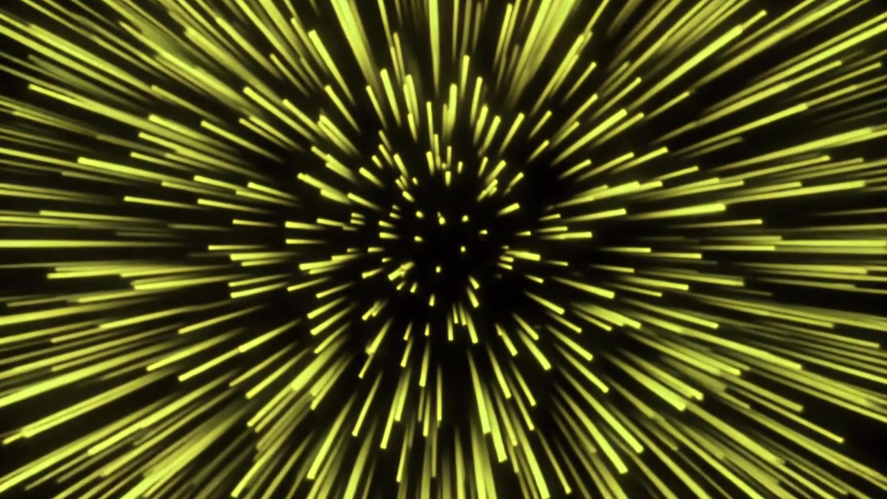 Abstract Yellow Light Streaks Expanding from Center