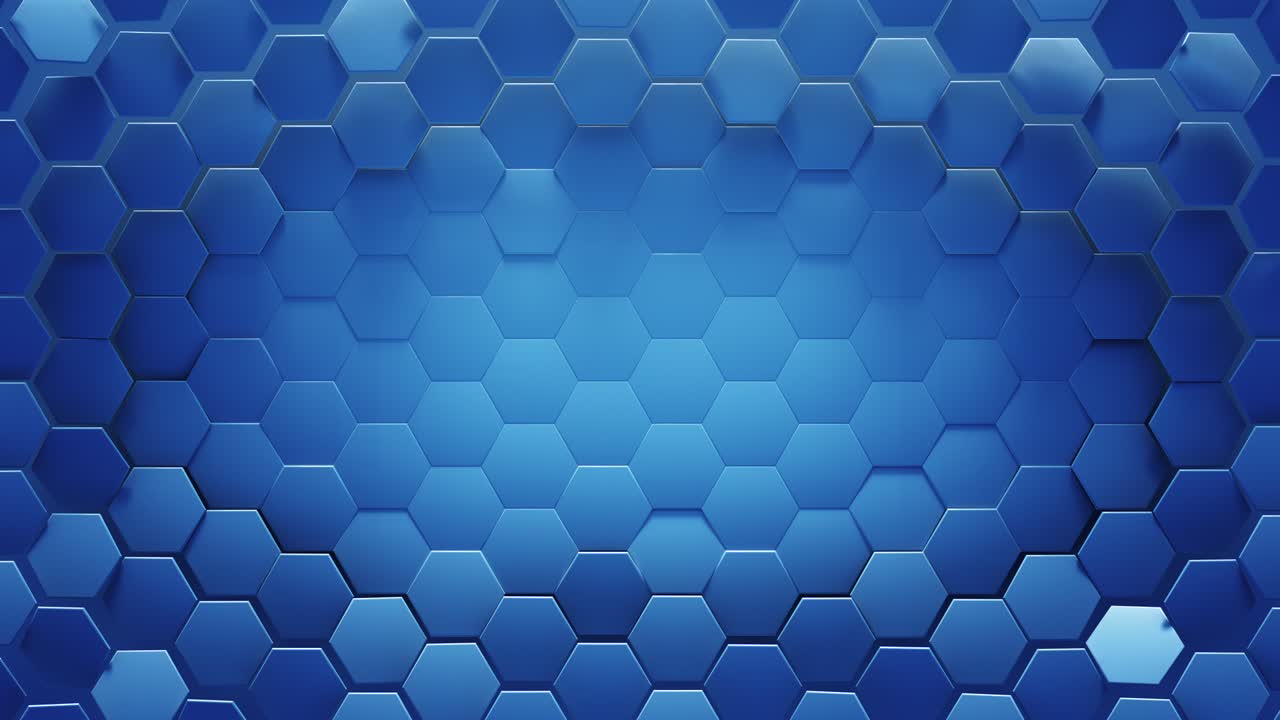 fondo hexagonal geométrico azul abstracto bucle sin costuras animación de renderización en 3d