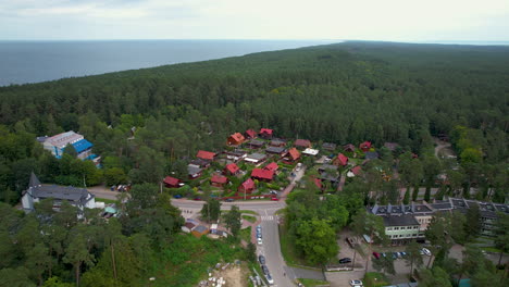 stegna town in poland. aerial fly over view