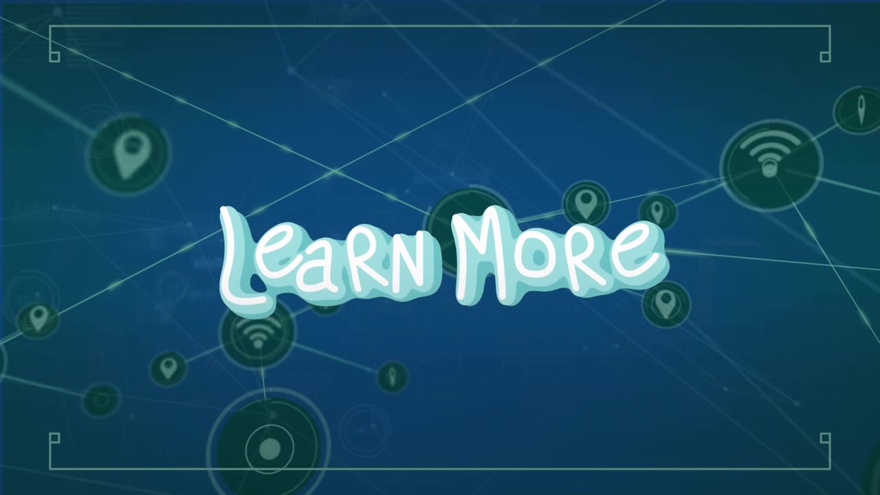 Animation of network of connections over learn more text