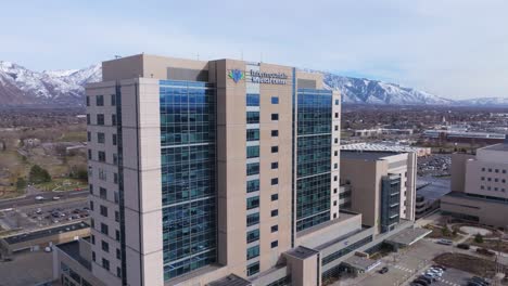 intermountain medical center in murray city utah - aerial orbit shot