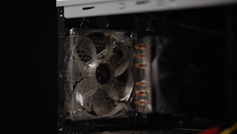 dusty fans in old gaming computer