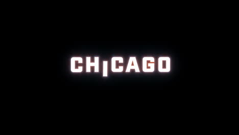 4K-text-reveal-of-the-word-"Chicago"-on-a-black-background