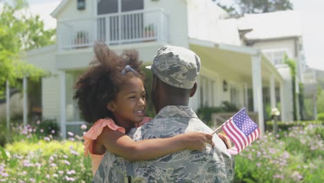 soldier with his daughter