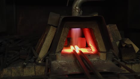 metal heating in a forge